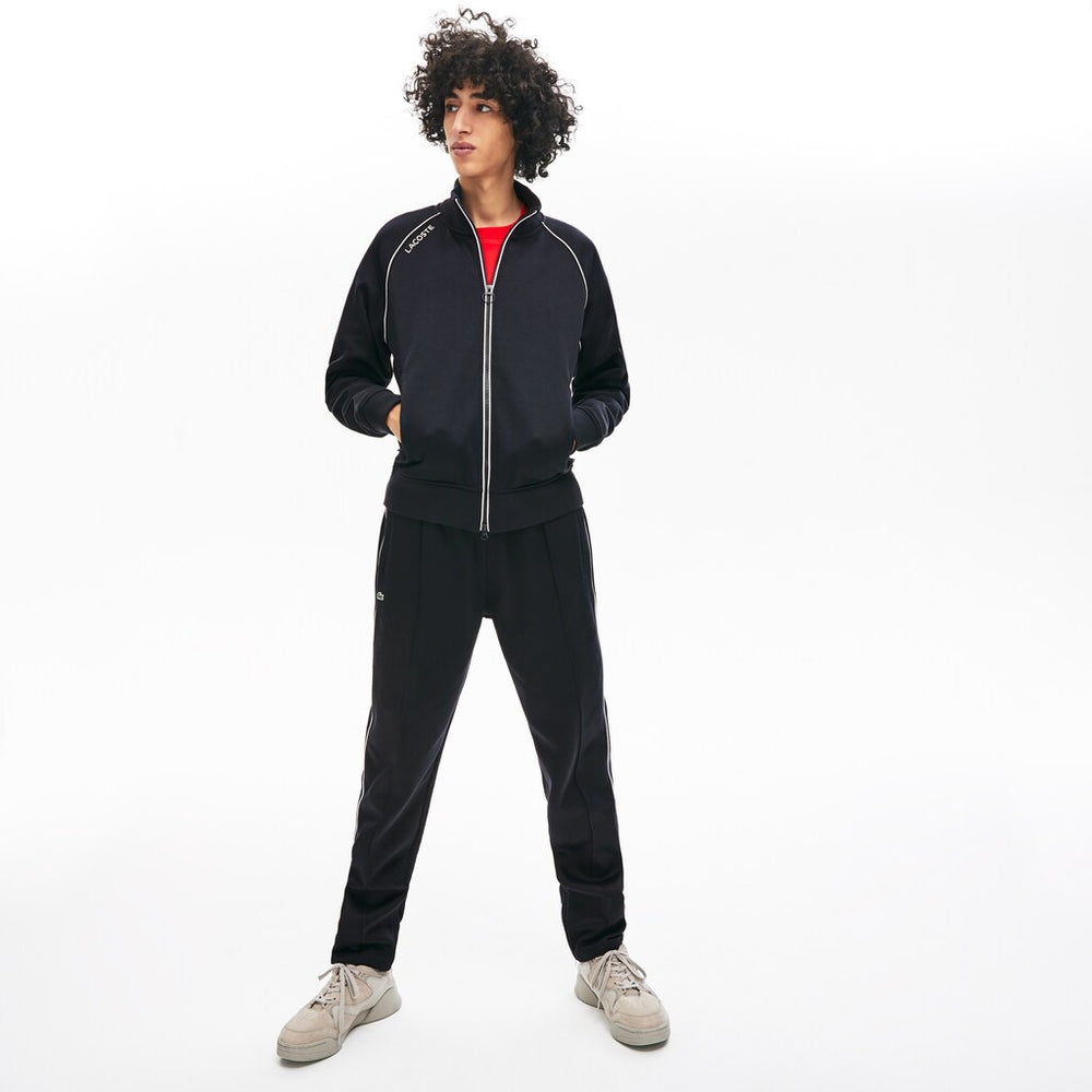 Mens Unisex LIVE Signature Knit Zip Sweatshirt | Lacoste Blue • Ftj