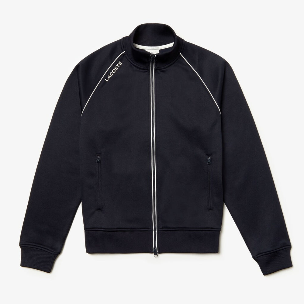 Mens Unisex LIVE Signature Knit Zip Sweatshirt | Lacoste Blue • Ftj