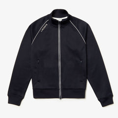 Mens Unisex LIVE Signature Knit Zip Sweatshirt | Lacoste Blue • Ftj