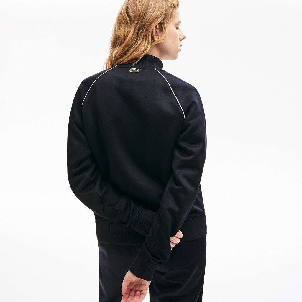 Mens Unisex LIVE Signature Knit Zip Sweatshirt | Lacoste Blue • Ftj