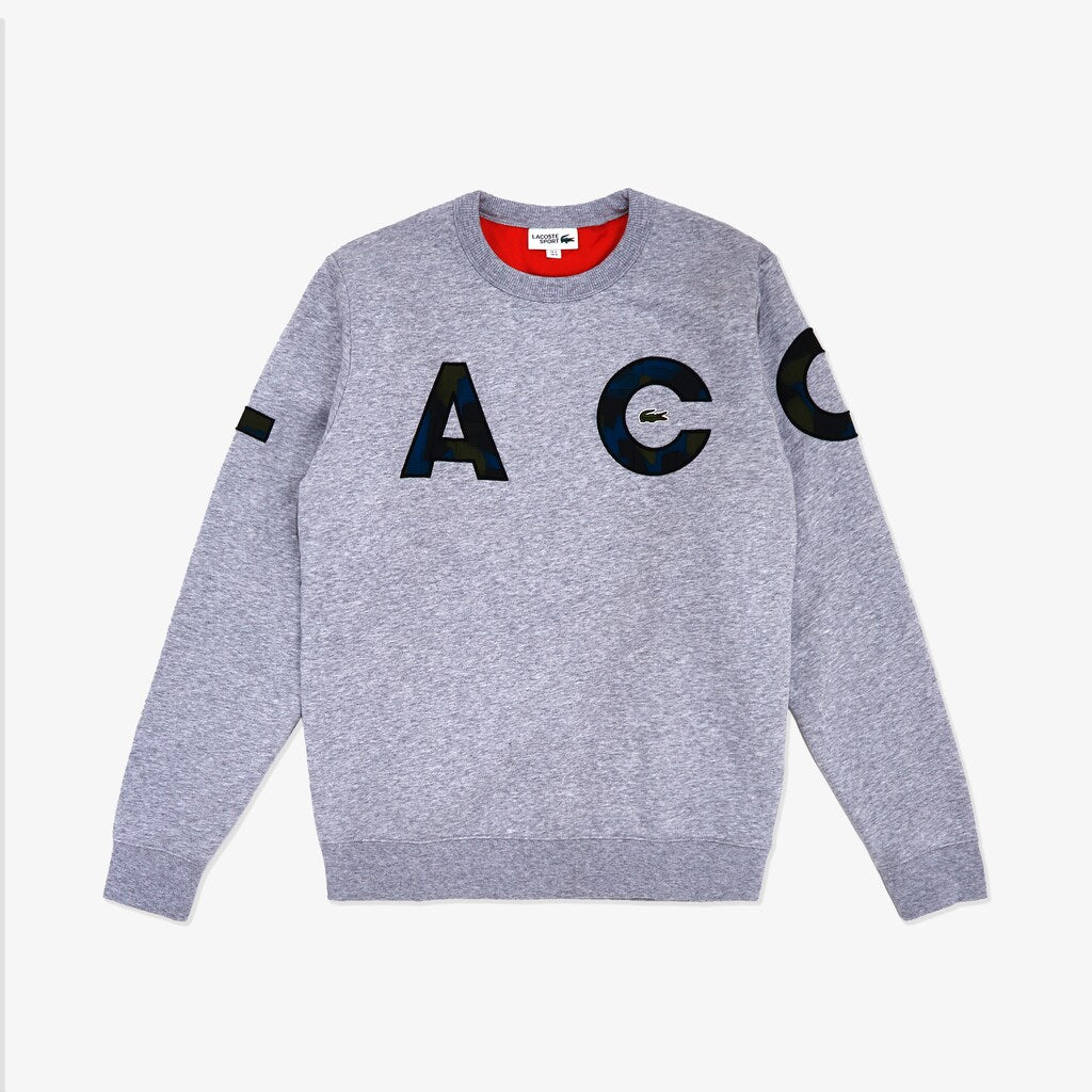 Mens   SPORT Camo Logo Fleece Sweatshirt | Lacoste Grey Chine / Black / Blue / Khaki Green / Orange • 4Hv