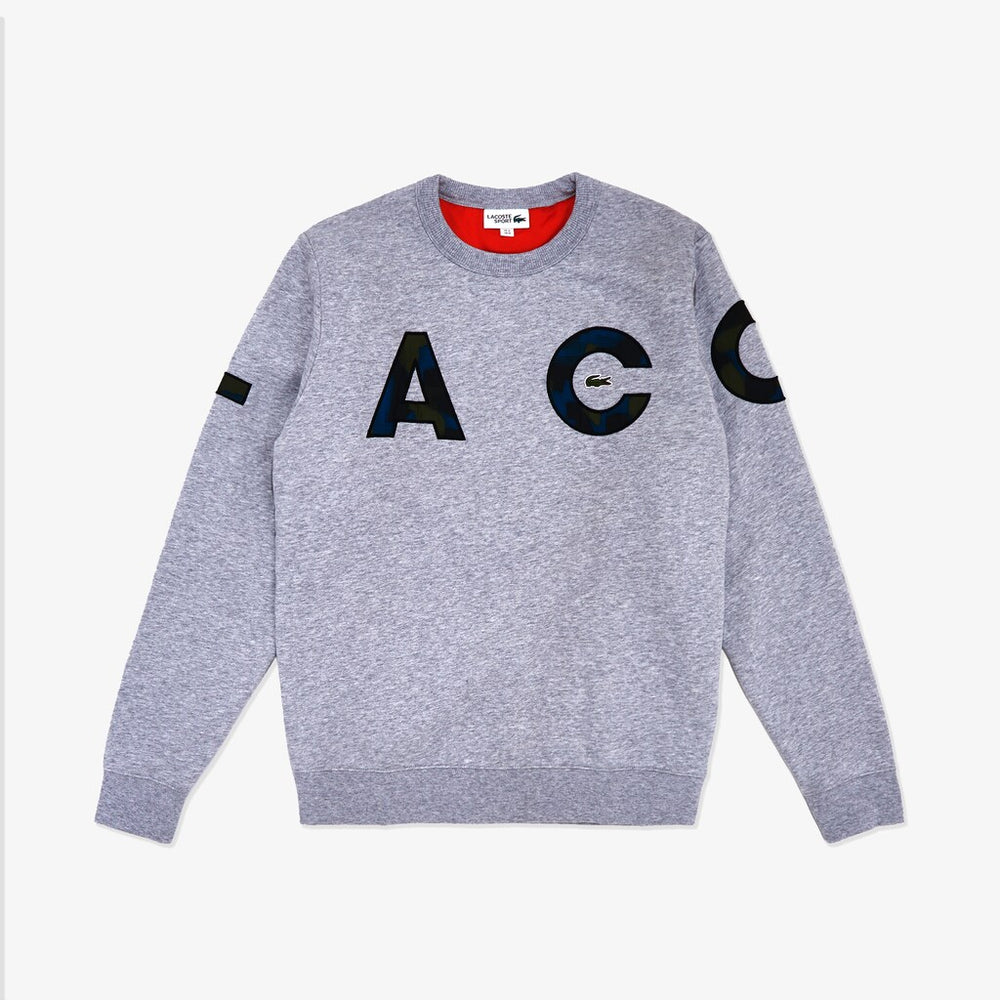 Mens   SPORT Camo Logo Fleece Sweatshirt | Lacoste Grey Chine / Black / Blue / Khaki Green / Orange • 4Hv