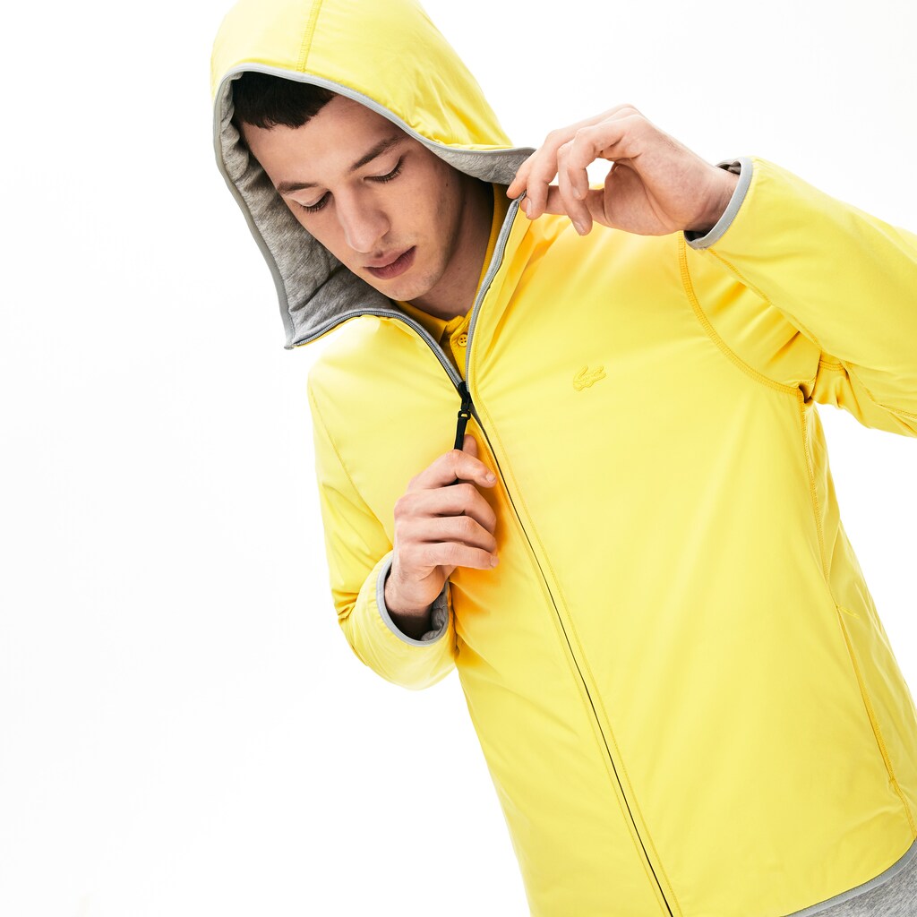 Mens   Motion Reversible Jacket | Lacoste Grey Chine / Yellow • 1Qy