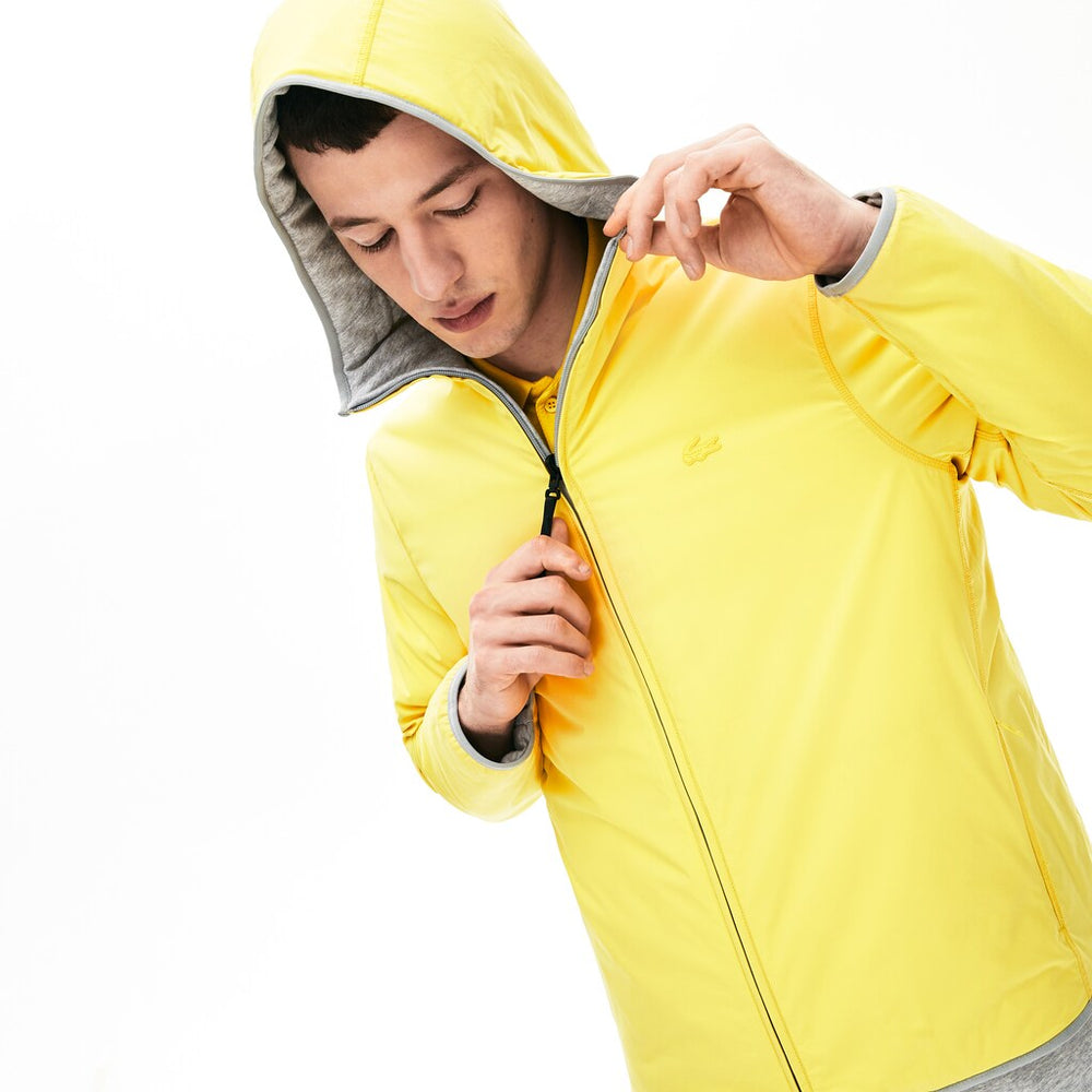 Mens   Motion Reversible Jacket | Lacoste Grey Chine / Yellow • 1Qy