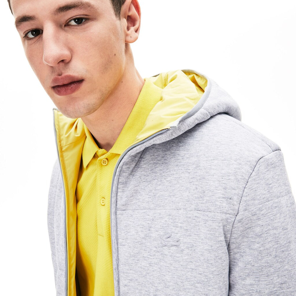 Mens   Motion Reversible Jacket | Lacoste Grey Chine / Yellow • 1Qy