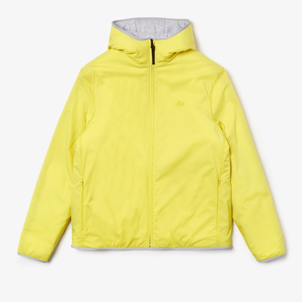 Mens   Motion Reversible Jacket | Lacoste Grey Chine / Yellow • 1Qy