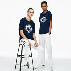 Mens Unisex LIVE Embroidered Fleece Urban Jogging Pants | Lacoste White / Black • 8Lp