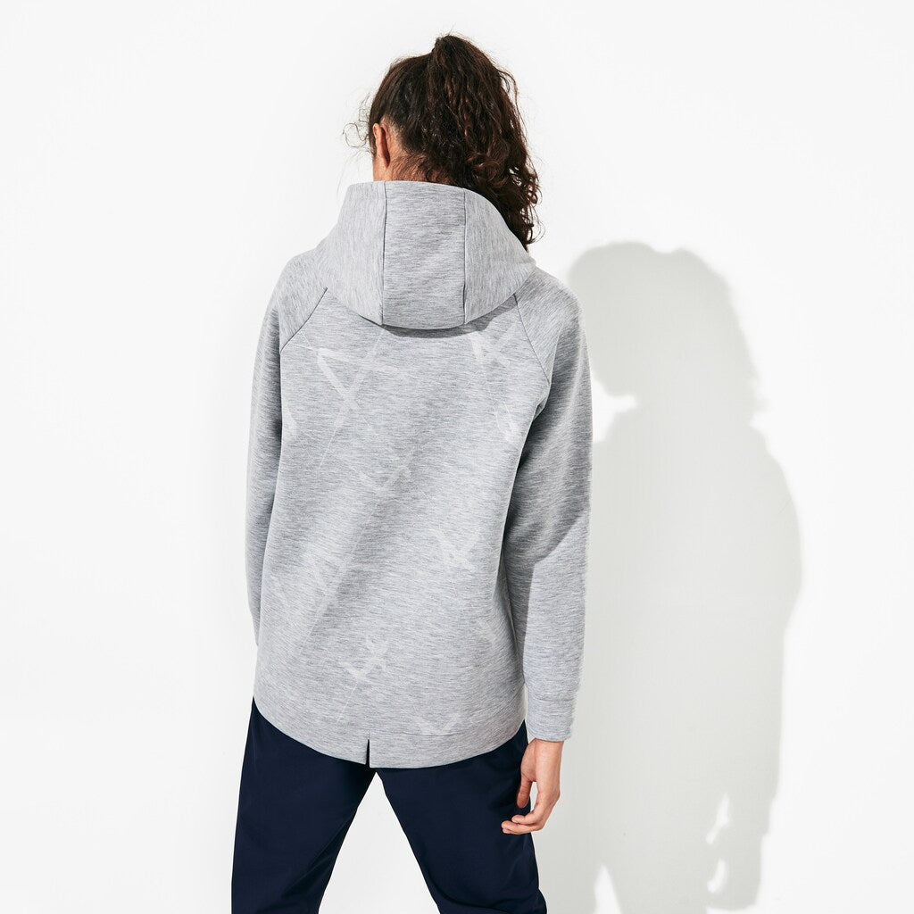 Womens Wo  SPORT Printed Fleece Tennis Sweatshirt | Lacoste Grey Chine • Cca