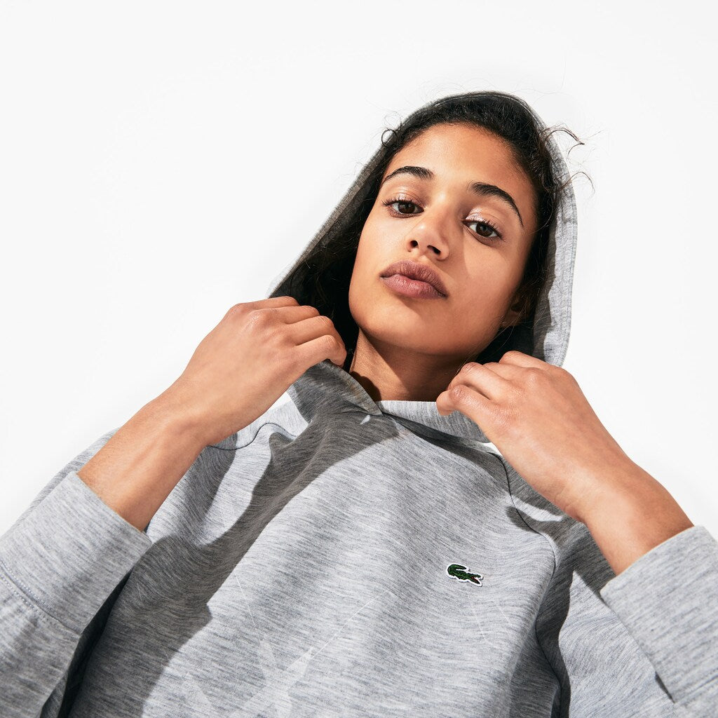 Womens Wo  SPORT Printed Fleece Tennis Sweatshirt | Lacoste Grey Chine • Cca