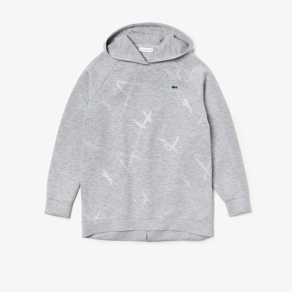Womens Wo  SPORT Printed Fleece Tennis Sweatshirt | Lacoste Grey Chine • Cca