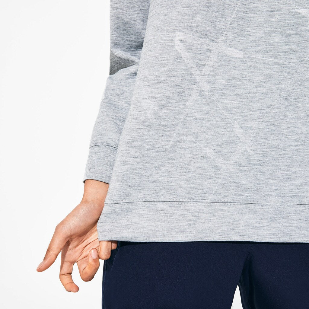 Womens Wo  SPORT Printed Fleece Tennis Sweatshirt | Lacoste Grey Chine • Cca