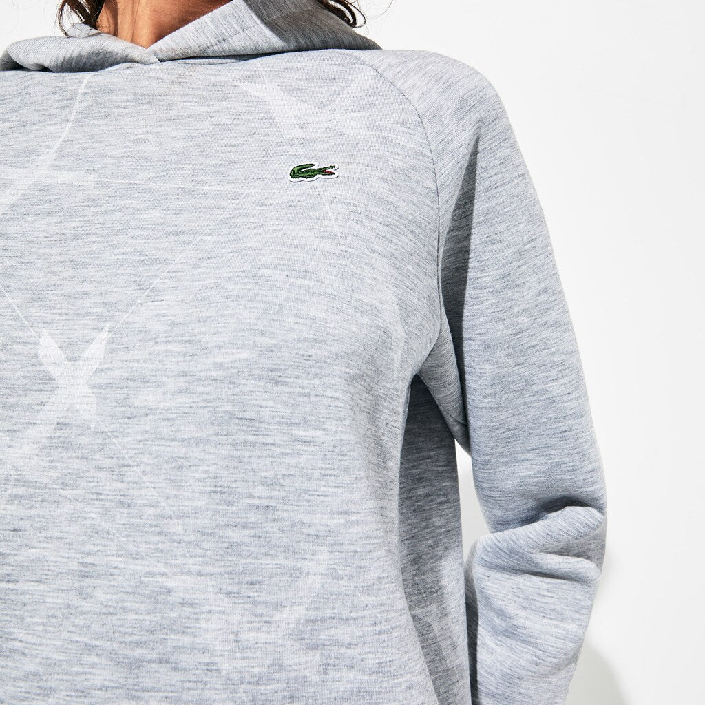 Womens Wo  SPORT Printed Fleece Tennis Sweatshirt | Lacoste Grey Chine • Cca