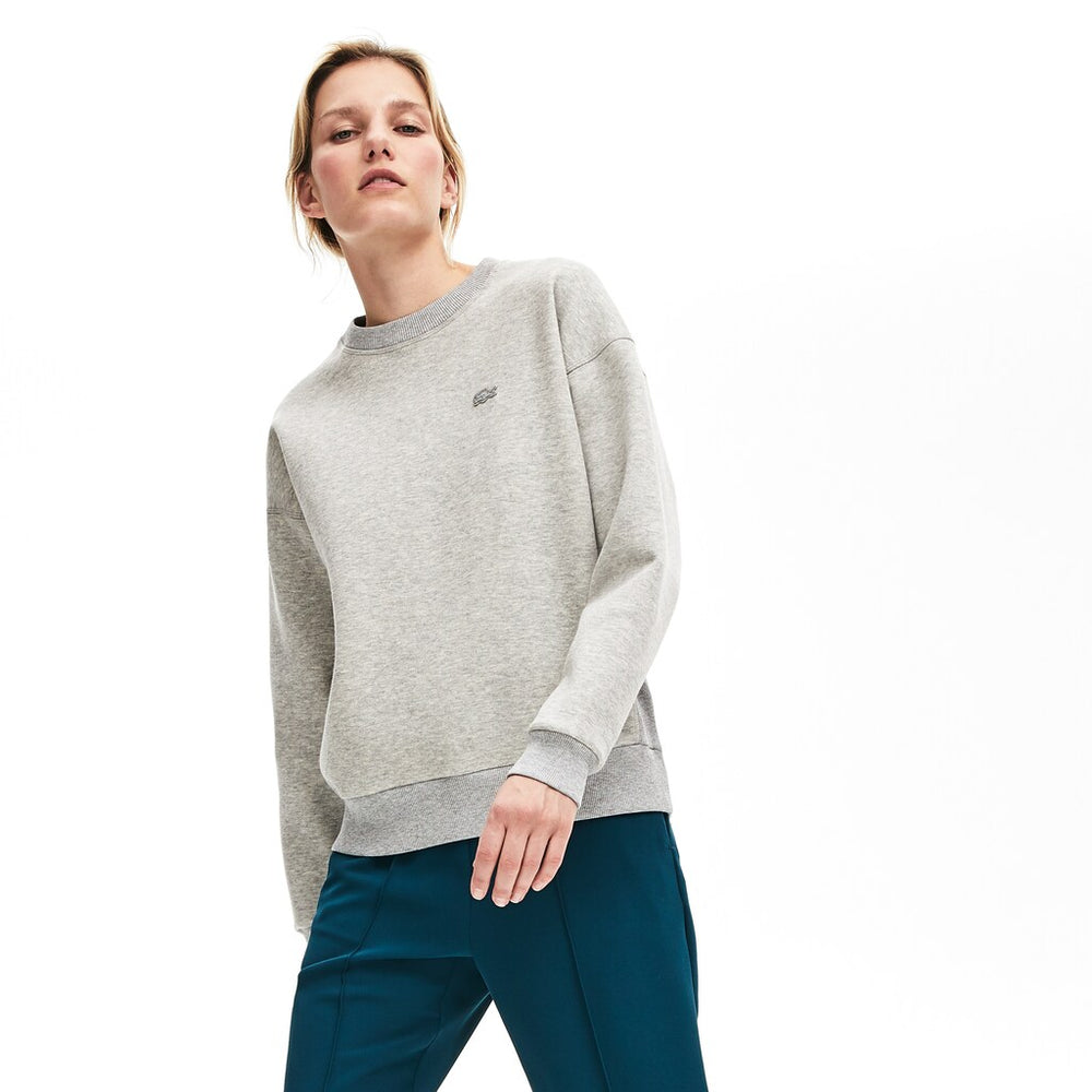Womens Wo  Ribbed-Panel Two-Tone Sweatshirt | Lacoste Grey Chine • Cca