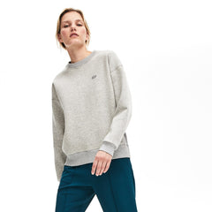 Womens Wo  Ribbed-Panel Two-Tone Sweatshirt | Lacoste Grey Chine • Cca