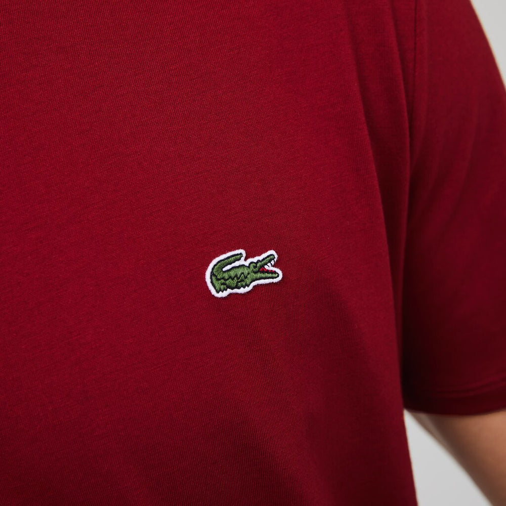 Mens   V-neck Pima Cotton T-shirt | Lacoste Bordeaux • Z1Q