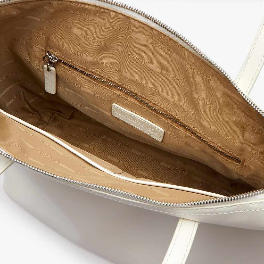 Womens Wo  L.12.12 Small Leather Tote Bag | Lacoste Marshmallow • A56