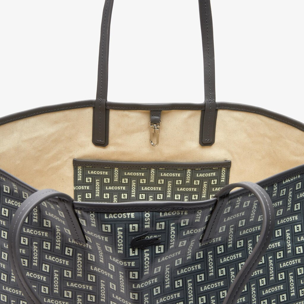 Womens Wo  Large Coated Cotton Canvas Tote Bag | Lacoste Lacoste Blue • C10