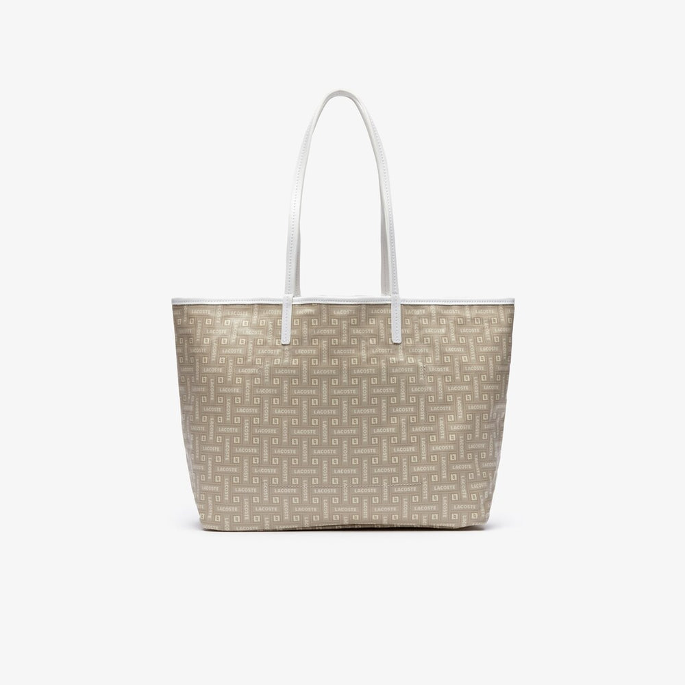 Womens Wo  Monogram Coated Cotton Canvas Tote Bag | Lacoste Lacoste Beige • C11