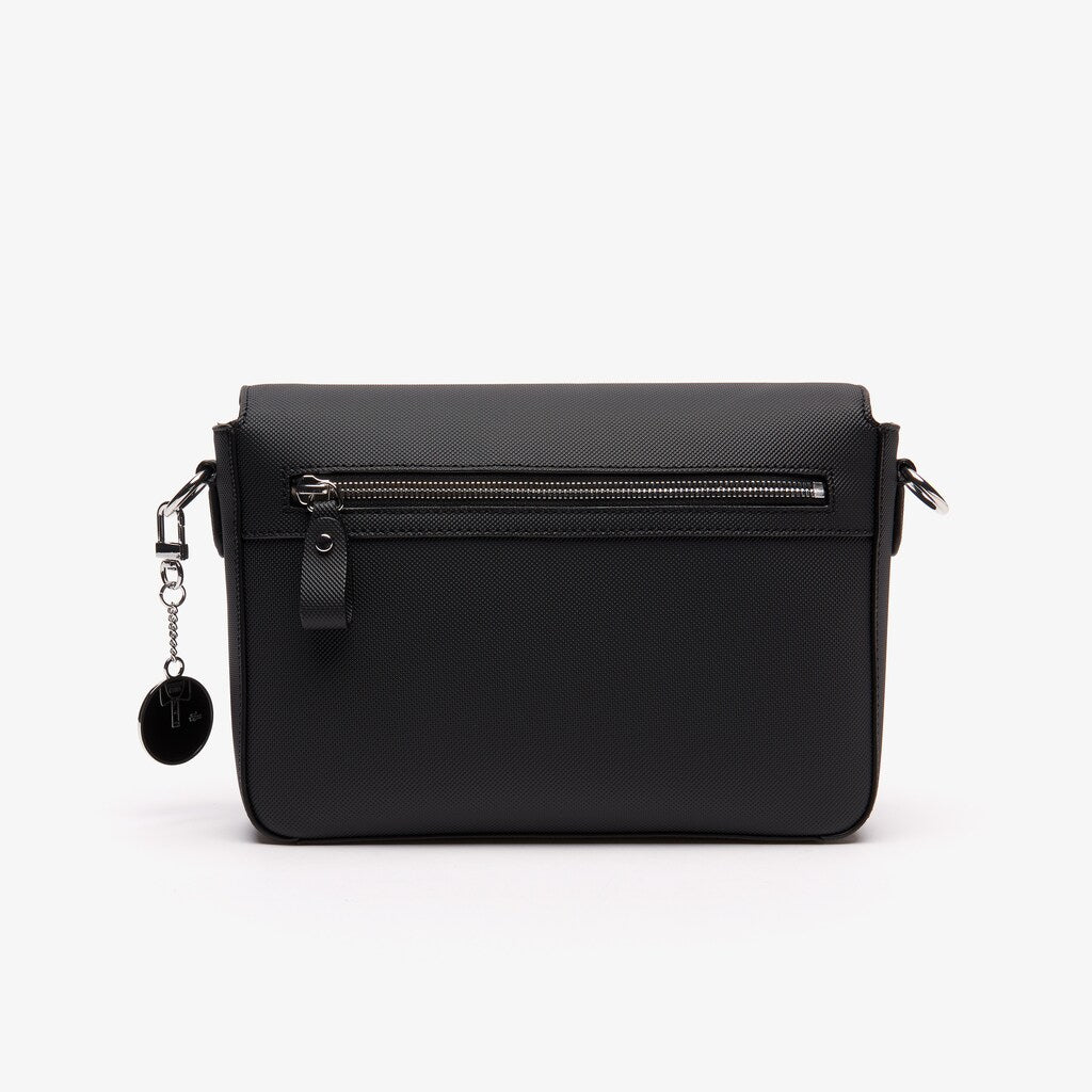 Womens Wo  Daily Classic Coated Canvas Shoulder Bag | Lacoste Black • 000