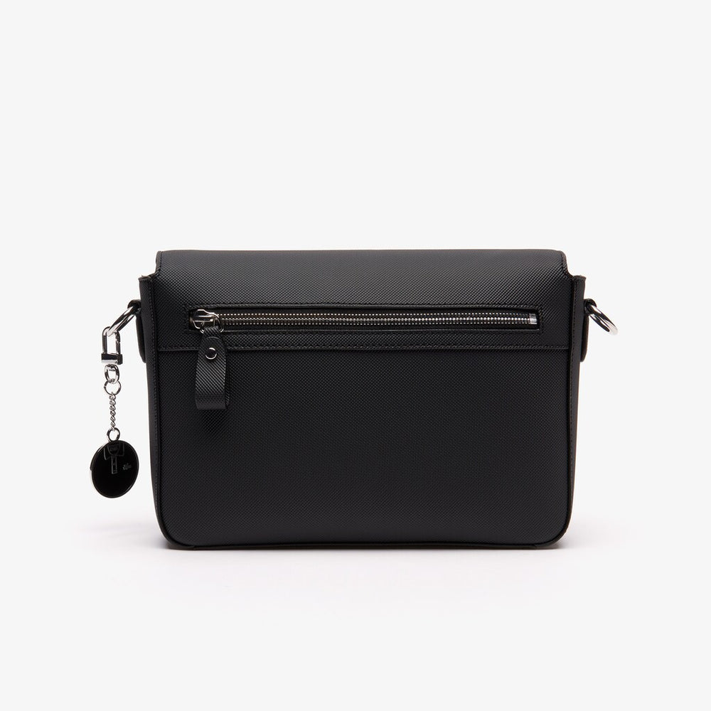 Womens Wo  Daily Classic Coated Canvas Shoulder Bag | Lacoste Black • 000
