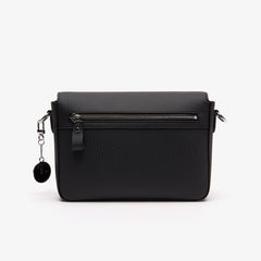Womens Wo  Daily Classic Coated Canvas Shoulder Bag | Lacoste Black • 000