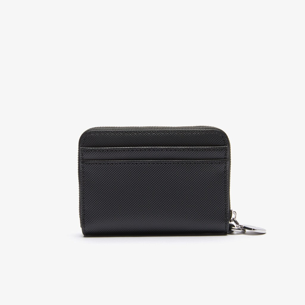 Womens Wo  Daily Classic Small Coated Canvas Wallet | Lacoste Black • 000