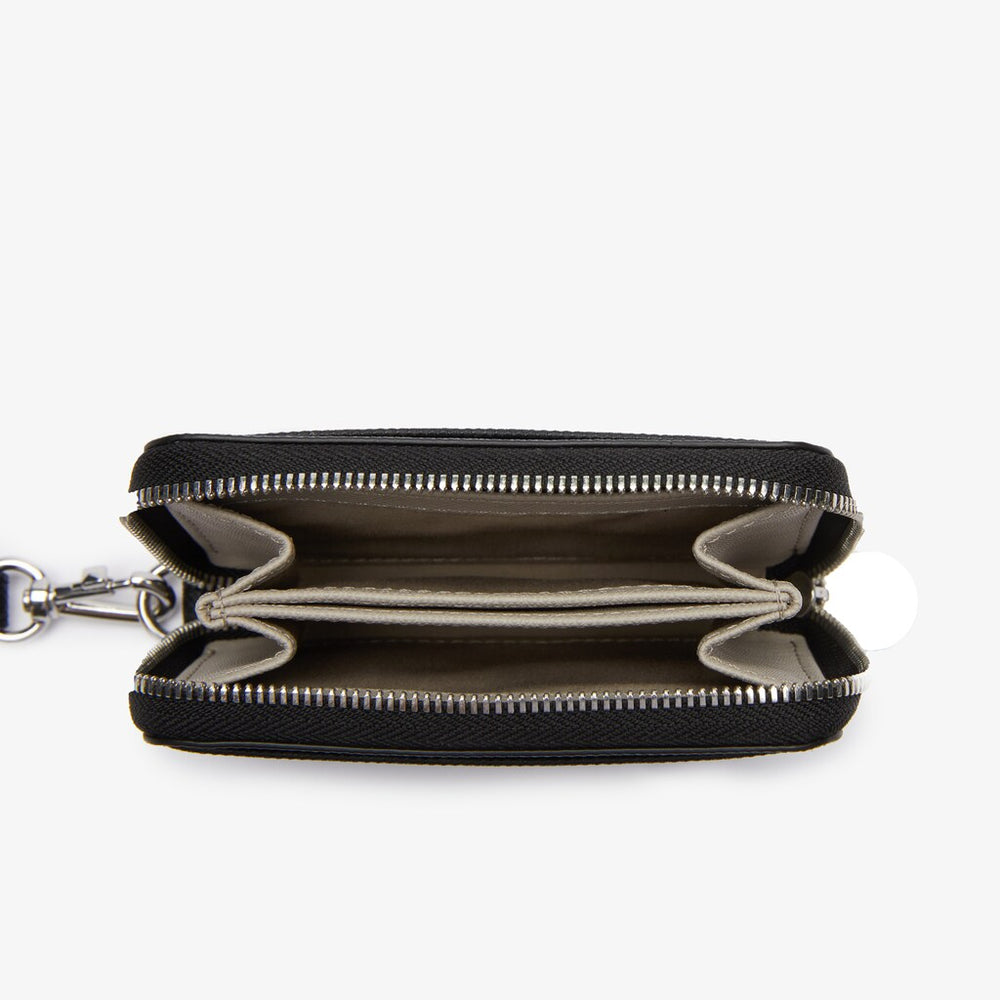 Womens Wo  Daily Classic Small Coated Canvas Wallet | Lacoste Black • 000