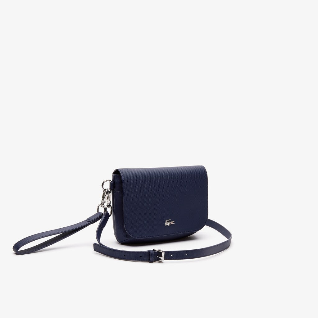 Womens Wo  Daily Classic Coated Piqué Canvas Flap Shoulder Bag | Lacoste Peacoat • 021