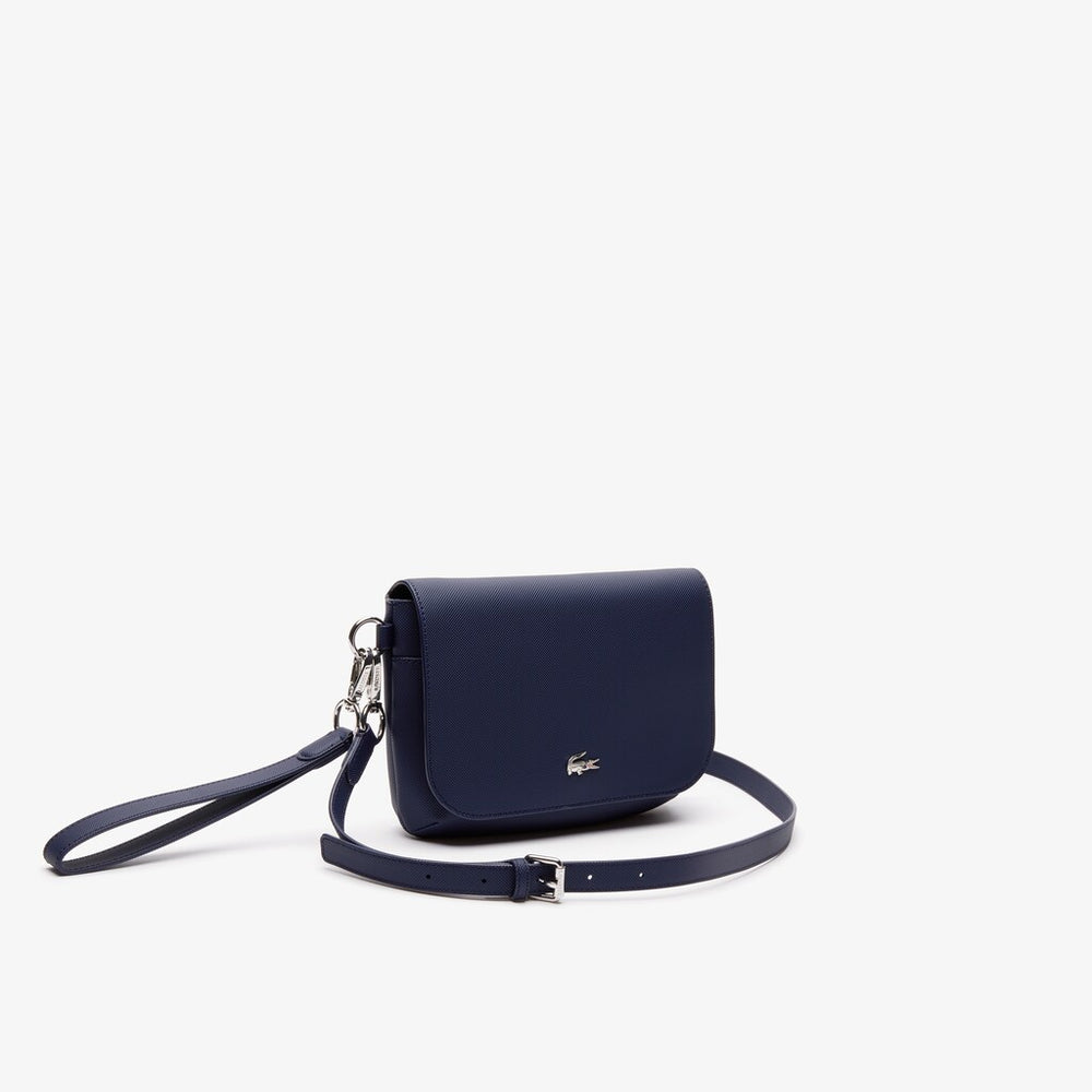 Womens Wo  Daily Classic Coated Piqué Canvas Flap Shoulder Bag | Lacoste Peacoat • 021