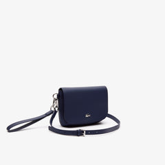 Womens Wo  Daily Classic Coated Piqué Canvas Flap Shoulder Bag | Lacoste Peacoat • 021