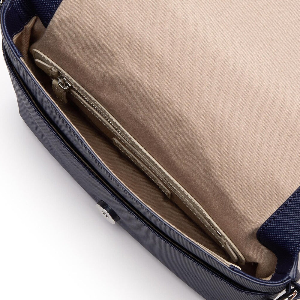 Womens Wo  Daily Classic Coated Piqué Canvas Flap Shoulder Bag | Lacoste Peacoat • 021