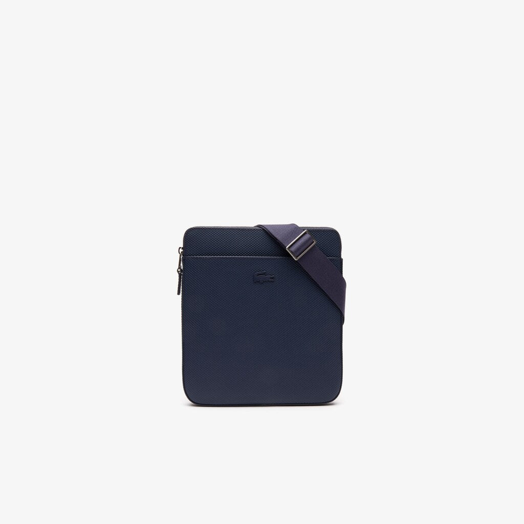 Mens   Chantaco Matte Leather Flat Zip Bag | Lacoste Peacoat • 021