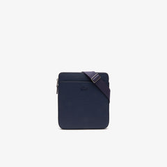 Mens   Chantaco Matte Leather Flat Zip Bag | Lacoste Peacoat • 021