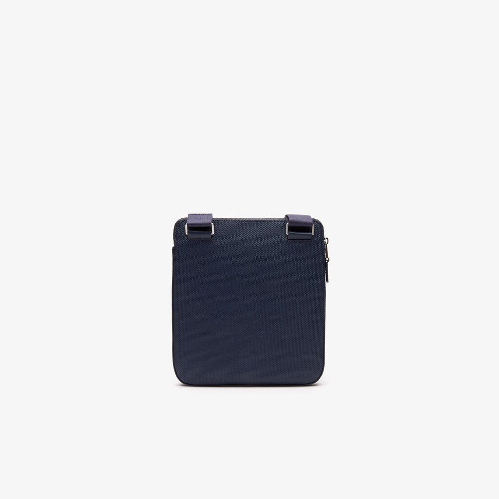 Mens   Chantaco Matte Leather Flat Zip Bag | Lacoste Peacoat • 021