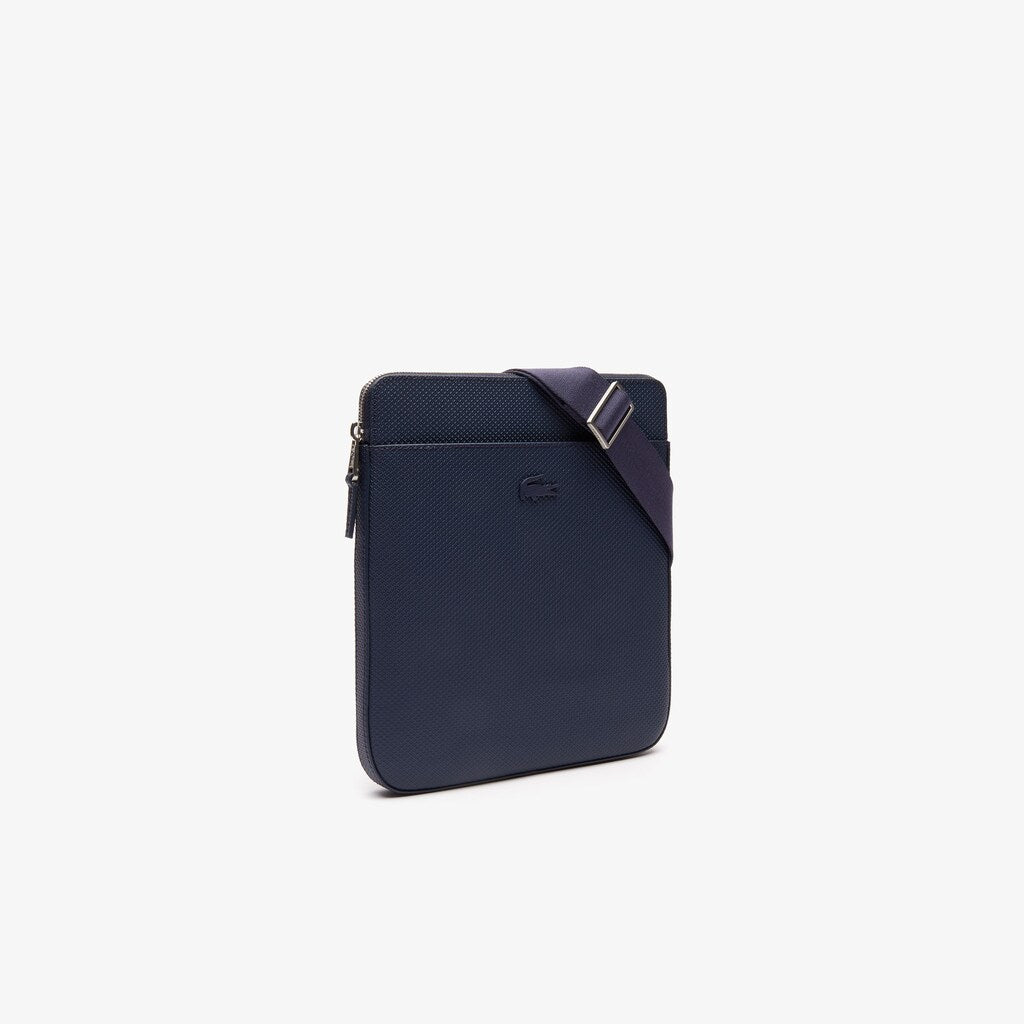 Mens   Chantaco Matte Leather Flat Zip Bag | Lacoste Peacoat • 021