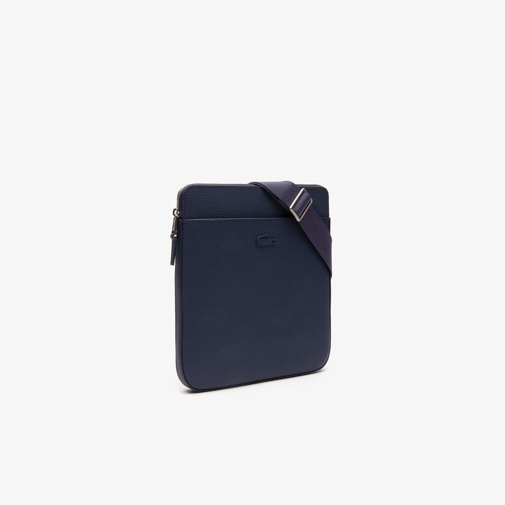 Mens   Chantaco Matte Leather Flat Zip Bag | Lacoste Peacoat • 021