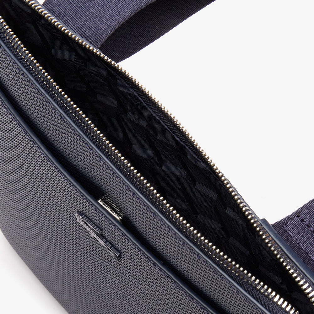 Mens   Chantaco Matte Leather Flat Zip Bag | Lacoste Peacoat • 021