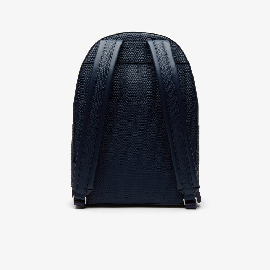 Mens   Chantaco Soft Leather Zip Backpack | Lacoste Peacoat • 021