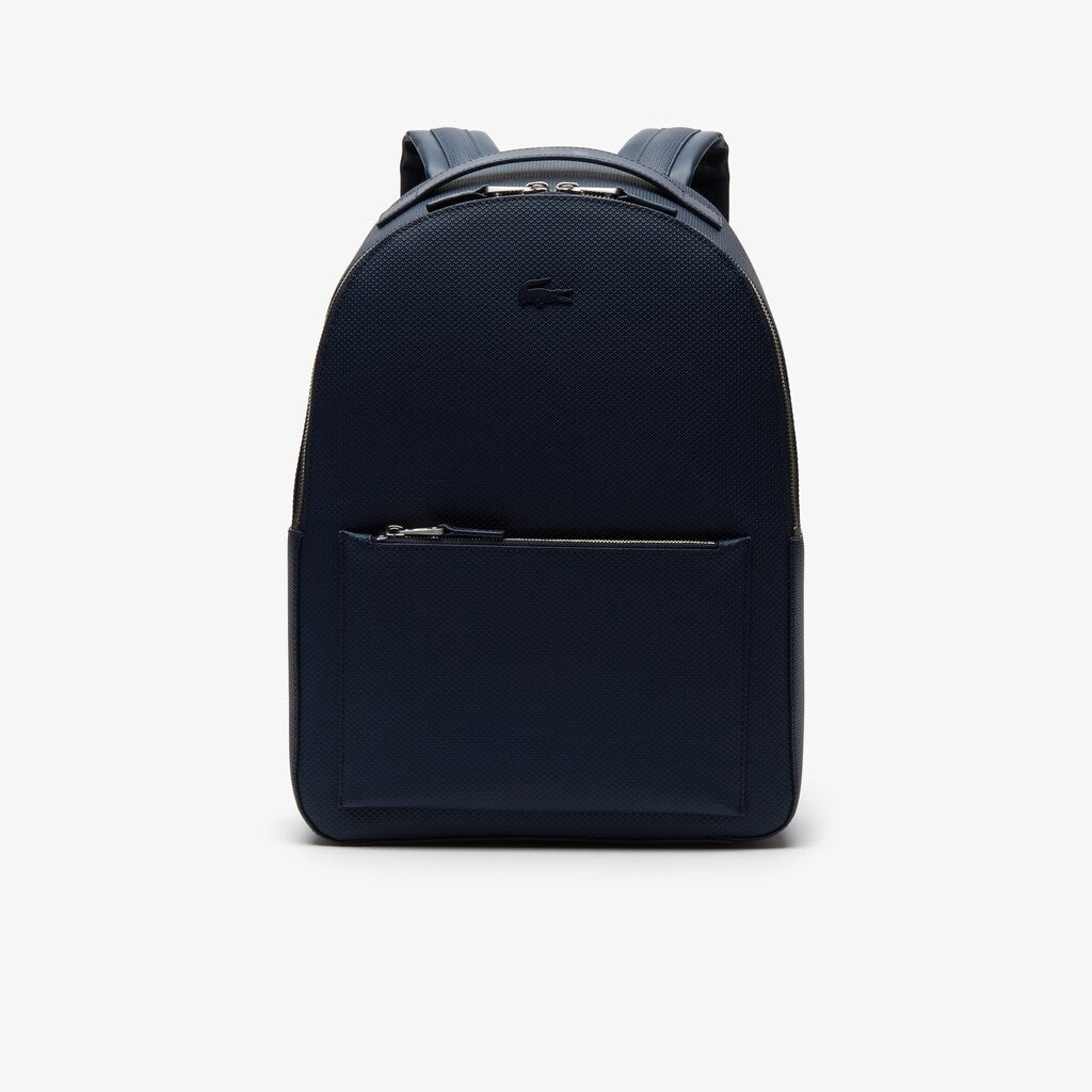 Mens   Chantaco Soft Leather Zip Backpack | Lacoste Peacoat • 021