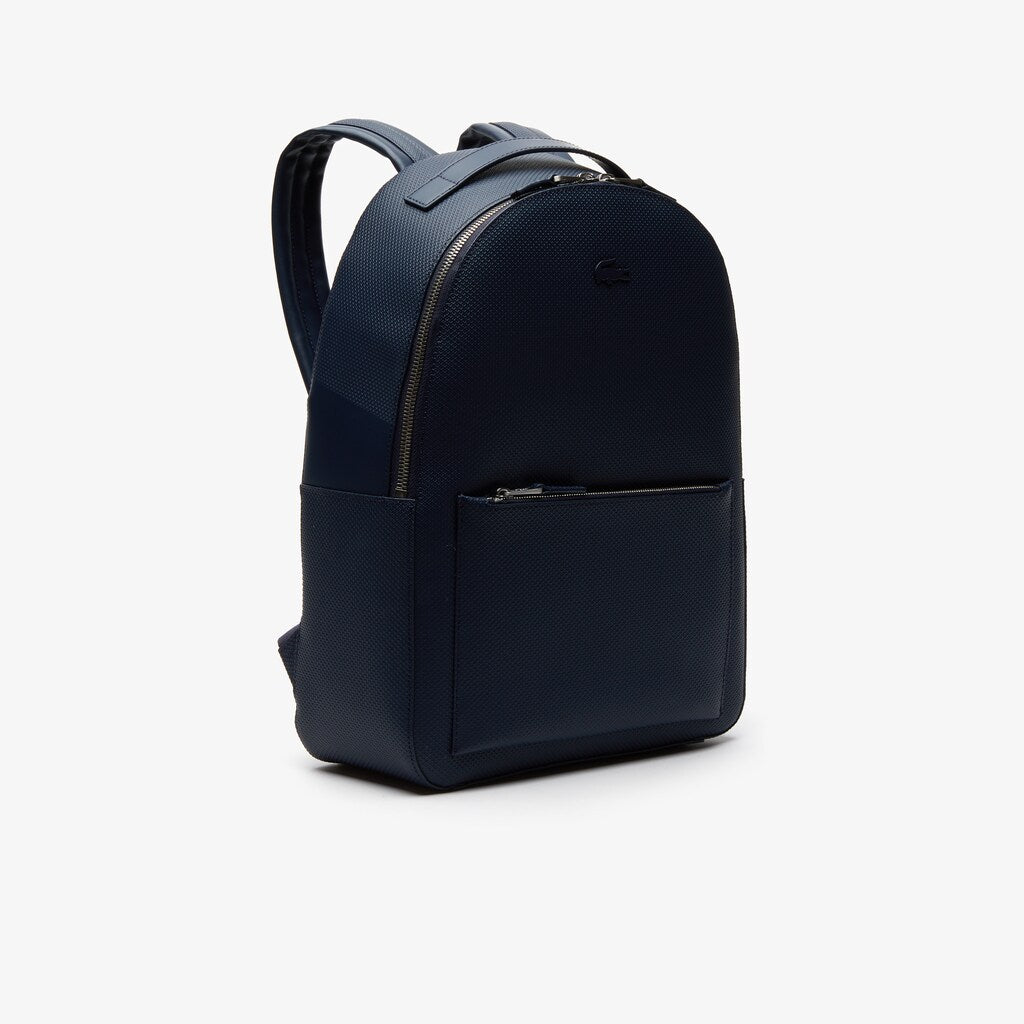 Mens   Chantaco Soft Leather Zip Backpack | Lacoste Peacoat • 021
