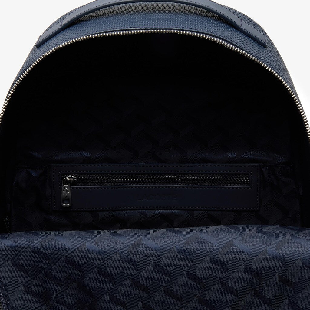 Mens   Chantaco Soft Leather Zip Backpack | Lacoste Peacoat • 021