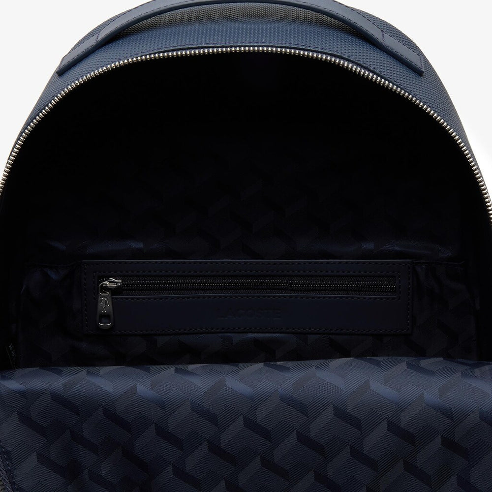 Mens   Chantaco Soft Leather Zip Backpack | Lacoste Peacoat • 021