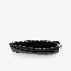 Mens   Chantaco Matte Piqué Leather Zip 4 Card Holder | Lacoste Black • 000