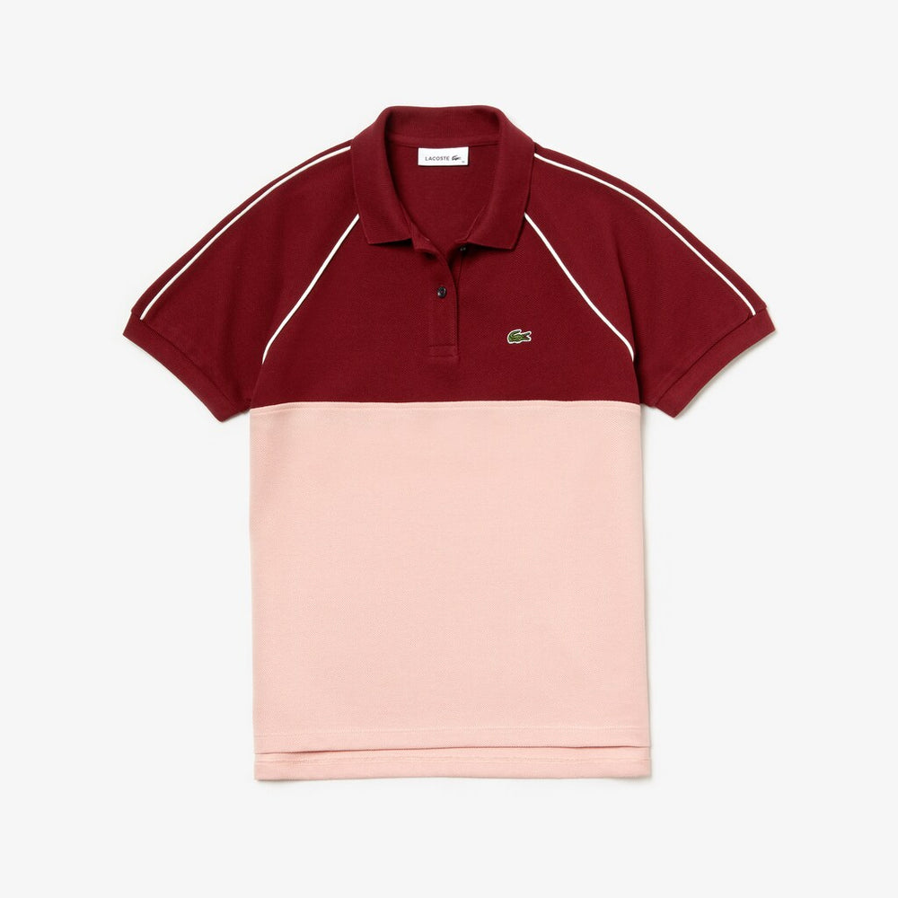 Womens Wo  Slim Fit Petit Piqué Polo Shirt | Lacoste Bordeaux / Light Pink / White • 86B