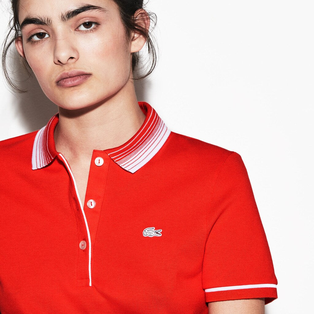 Womens Wo  SPORT Roland-Garros Edition Polo | Lacoste Red / White • Jg6