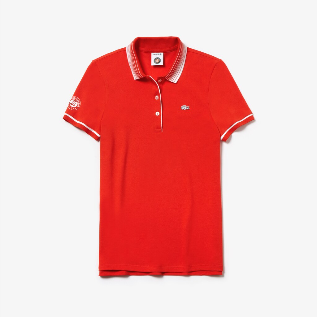 Womens Wo  SPORT Roland-Garros Edition Polo | Lacoste Red / White • Jg6