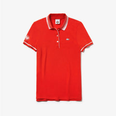 Womens Wo  SPORT Roland-Garros Edition Polo | Lacoste Red / White • Jg6