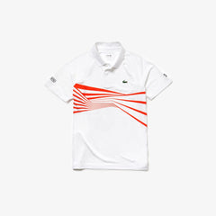 Mens   SPORT Novak Djokovic Collection Tech Jersey Polo | Lacoste White / Red • Urk