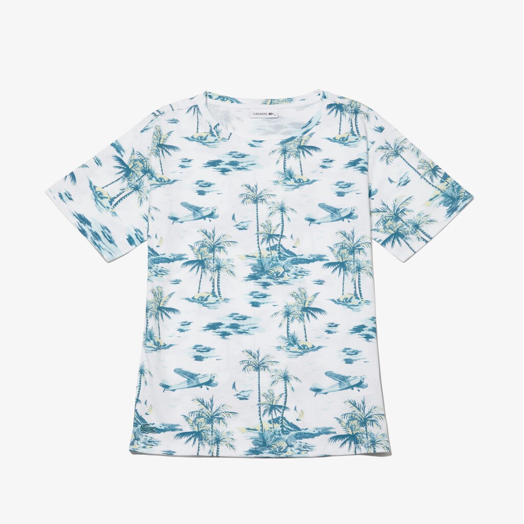 Womens Wo  Crew Neck Jersey T-shirt | Lacoste White • 001