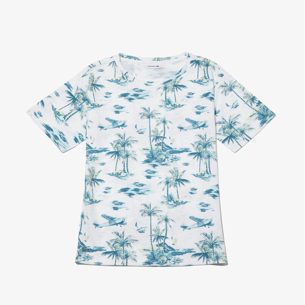 Womens Wo  Crew Neck Jersey T-shirt | Lacoste White • 001